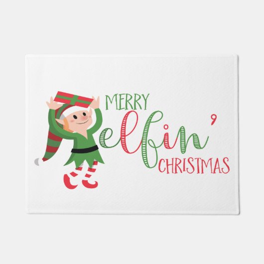 Paillasson Joli Elf Joyeux Elfin mat de Noël (Devant)