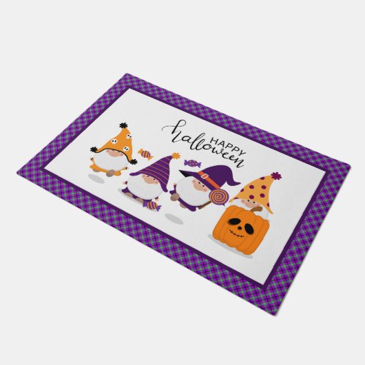 Paillasson Joli Halloween Gnome Citrouille automne (Incliné)