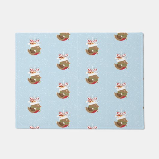 Paillasson Joli hiver Oiseau Design Noël (Devant)