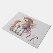 Paillasson Joli Imaginaire Unicorn Rainbow Pastel Initiales (Incliné)