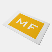 Paillasson Joli Monogramme Jaune Blanc Votre Nom (Incliné)