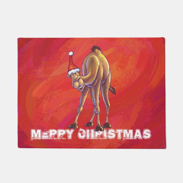 Paillasson Joli Noël Camel En Rouge (Devant)