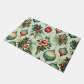 Paillasson Joli Noël Rétro, Noël Floral (Incliné)