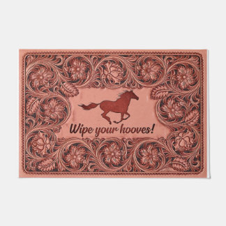 Paillasson Joli Paquet Rose Horse, Essuyer Vos Hooves