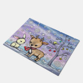 Paillasson Joli Petit Cerf et Lapin Art Illustré (Incliné)