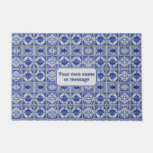 Paillasson Joli Vintage Hollandais Bleu & Blanc Carrelage (Devant)