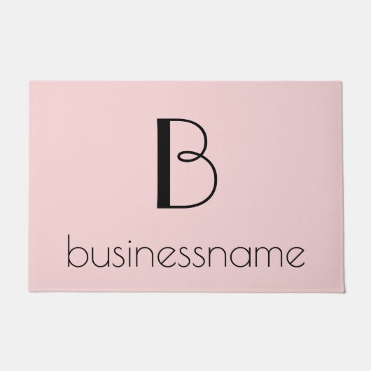 Paillasson Jolie fille sur mesure Monogramme initial rose aff (Devant)