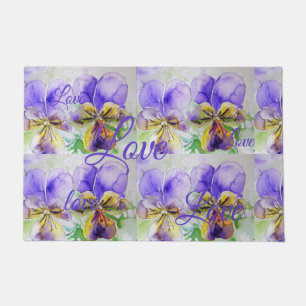 Paillasson Jolie Fleur Viola Floral Purple Motif Amour