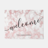 Paillasson Jolie parties scintillant or rose en marbre blanc (Devant)