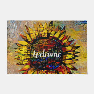 Paillasson Jolie peinture Abstraite de tournesol