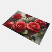 Paillasson Jolie peinture d'aquarelle roses rouges (Incliné)