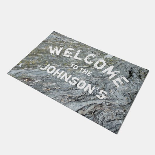 Paillasson Jolie rose Gris Naturel Accueil Pierre (Incliné)