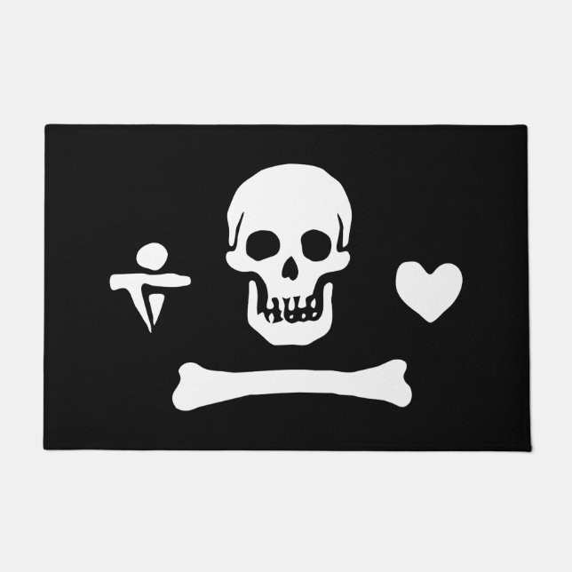 Paillasson Jolly roger du drapeau de Stede Bonnet Pirate (Devant)