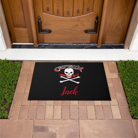 Paillasson Jolly roger personnalisé (Cutlass) (De plein air)