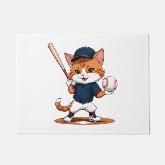 Paillasson Joueur de baseball chat (Devant)