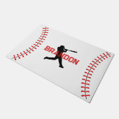 Paillasson Joueur De Baseball Silhouette Avec Nom Thème De Sp (Incliné)