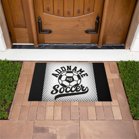 Paillasson Joueur de football AJOUTER LE NOM Équipe de footba (De plein air)