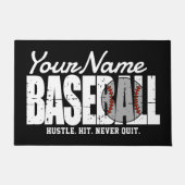 Paillasson Joueur d'équipe de baseball rétro AJOUTER NOM Pins (Devant)