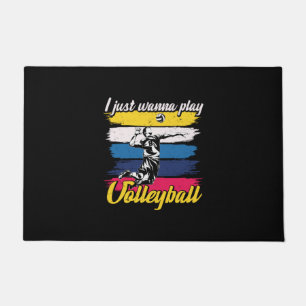 Paillasson Joueuse de volley-ball Je veux juste jouer au vo