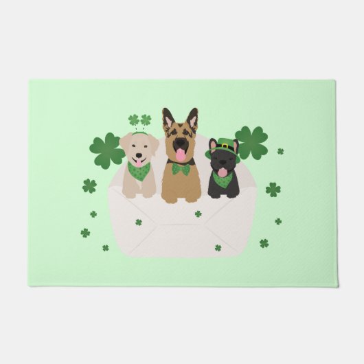 Paillasson Jour de la Saint Patrick Dog Mail (Devant)