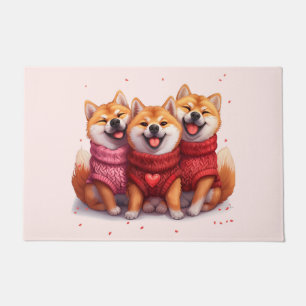 Paillasson Jour des Valentines Chiens Shiba Inu