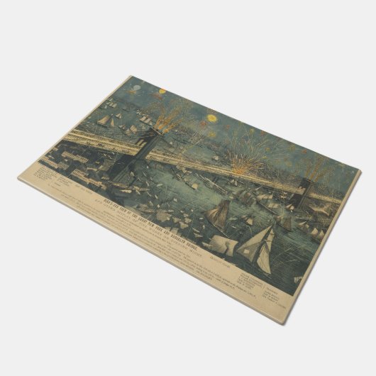 Paillasson Jour d'ouverture du pont Brooklyn (Incliné)