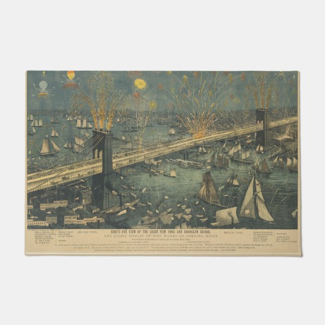 Paillasson Jour d'ouverture du pont Brooklyn (Devant)