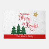 Paillasson Jours Soyez Joyeux Script Gras Arbres Or Star (Devant)