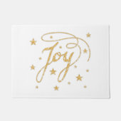 Paillasson JOY Texte Faux Gold Parties scintillant Look Noël (Devant)