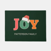 Paillasson JOY ! Typographie de script Santa Hat Famille pers (Devant)