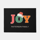 Paillasson JOY ! Typographie de script Santa Hat Famille pers (Devant)