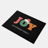 Paillasson JOY ! Typographie de script Santa Hat Famille pers (Incliné)