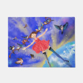 Paillasson Joyeuse fille avec natte (Devant)