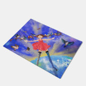 Paillasson Joyeuse fille avec natte (Incliné)