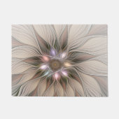 Paillasson Joyeuse Fleur Abstrait Beige Brown Floral Fractal (Devant)