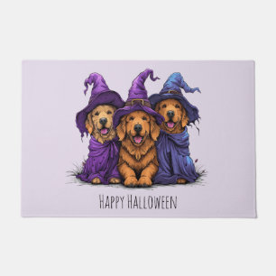 Paillasson Joyeuse Halloween Golden Retriever Chiens sorcière