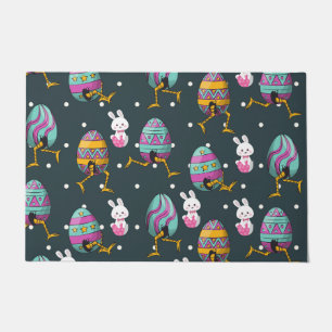Paillasson Joyeuse journée de Pâques - Drôle Lapin Souhaite M