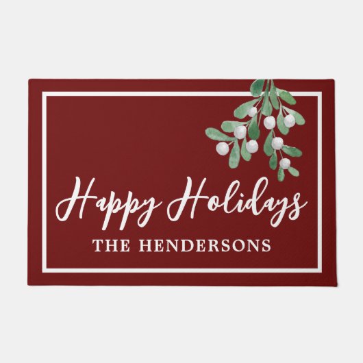 Paillasson Joyeuses fêtes customisées Maroon de Noël (Devant)