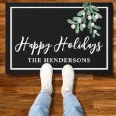 Paillasson Joyeuses fêtes customisées Noir Noël