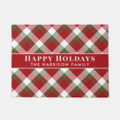 Paillasson Joyeuses Fêtes Plaid de Noël (Devant)