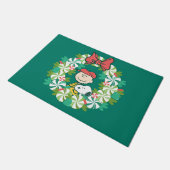 Paillasson Joyeuses fêtes | Wreath de bonbon de menthe poivré (Incliné)