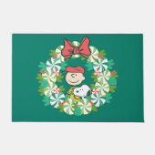 Paillasson Joyeuses fêtes | Wreath de bonbon de menthe poivré (Devant)