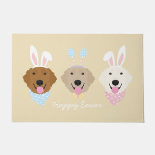 Paillasson Joyeuses Pâques Chiens Retriever doré