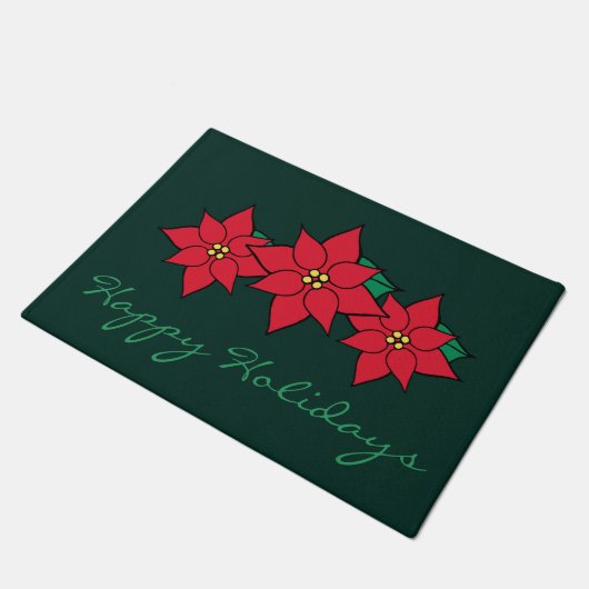 Paillasson Joyeuses vacances Poinsettia Doormat (Incliné)