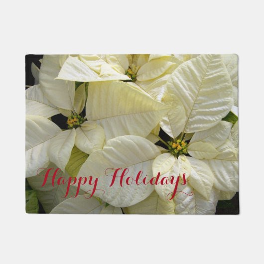 Paillasson Joyeuses vacances Poinsettias Doormat (Devant)