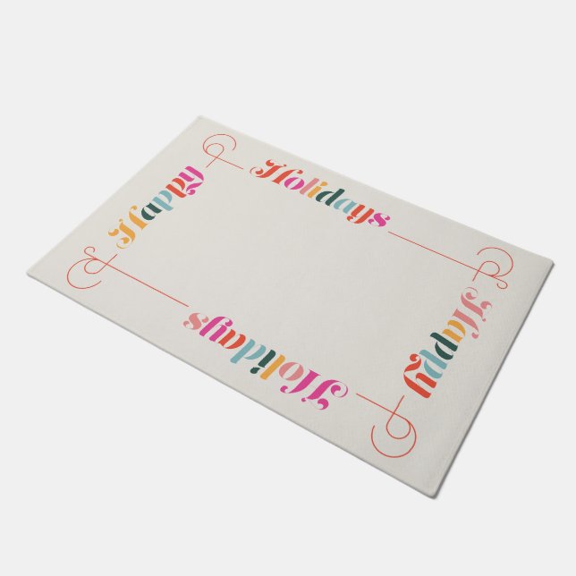 Paillasson Joyeuses vacances Porte-monnaie Rétro Noël Mat (Incliné)