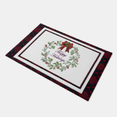 Paillasson Joyeuses Vacances Rouge Plaid (Incliné)