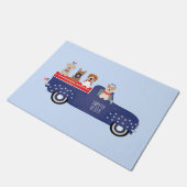 Paillasson Joyeux 4 Juillet Chiens Pickup Camion (Incliné)