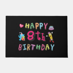 Paillasson Joyeux 8e anniversaire. 8 ans b-jour.