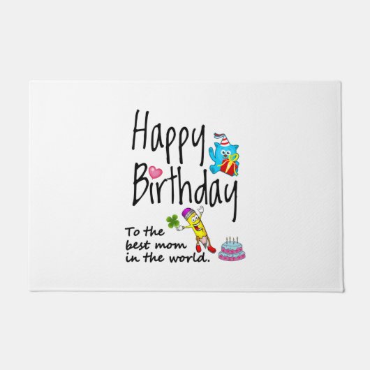Paillasson Joyeux anniversaire à la meilleure maman du monde (Devant)